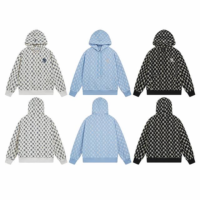 V929# Mlb official men and women retro old flower pullover hoodie casual loose s