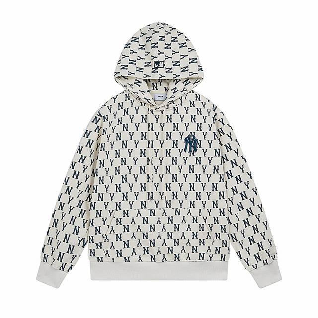 V929# Mlb official men and women retro old flower pullover hoodie casual loose s
