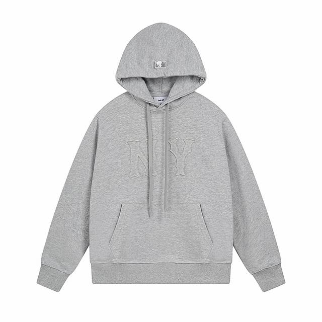 V922# Mlb official men and women couple three-dimensional Logo big pocket hooded