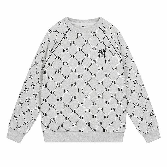 D920# Mlb official men and women couple round neck diamond old flower pullover s