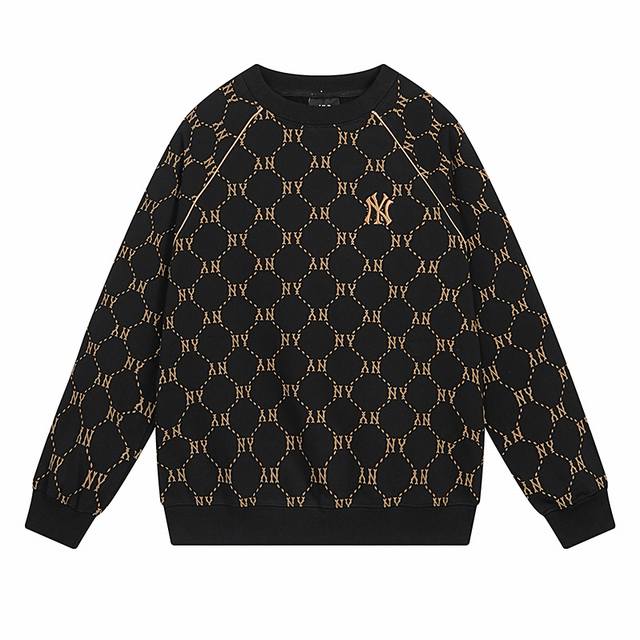 D920# Mlb official men and women couple round neck diamond old flower pullover s