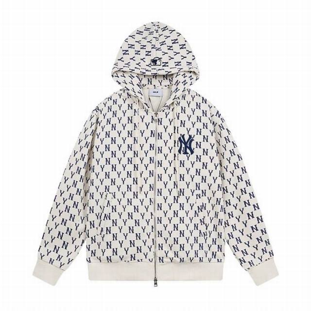 V835# Mlb official men's and women's retro old flower zipper hoodie casual loose