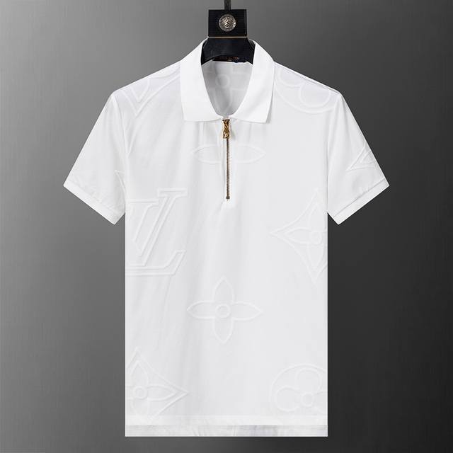 Style number: 8195# 2025 spring and summer new men's lapel T-shirt, large old f