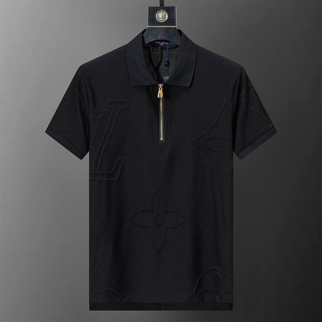 Style number: 8194# 2025 spring and summer new men's lapel T-shirt, large old f