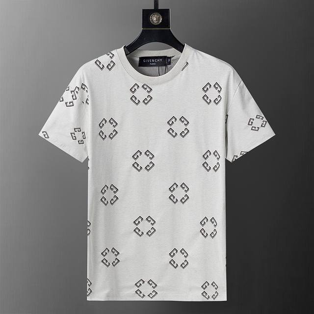 Style number: 8193# 2025 spring and summer new men's T-shirt, two-color fabric,
