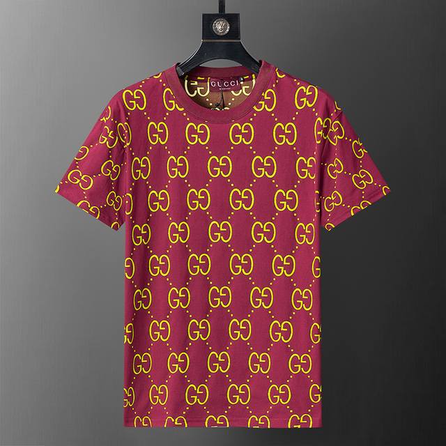 Style number: 8190# 2025 spring and summer new men's T-shirt, two-color fabric,