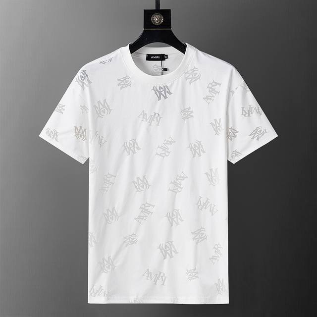 Style number: 8189# 2025 spring and summer new men's T-shirt, two-color fabric,