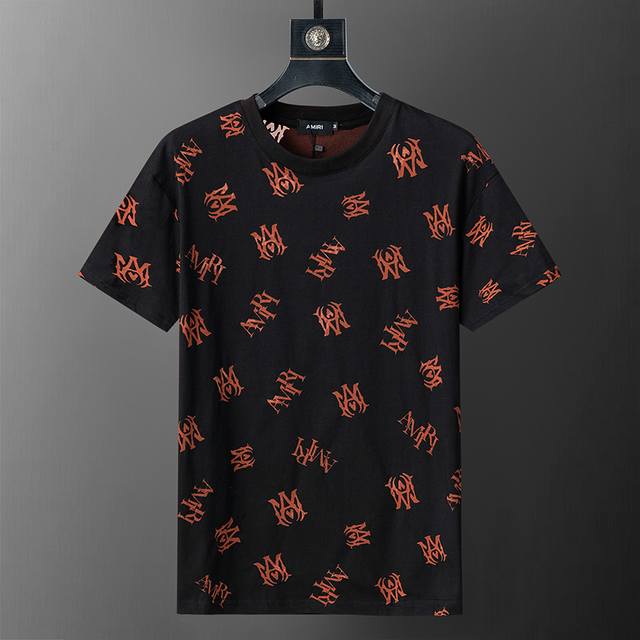 Style number: 8188# 2025 spring and summer new men's T-shirt, two-color fabric,