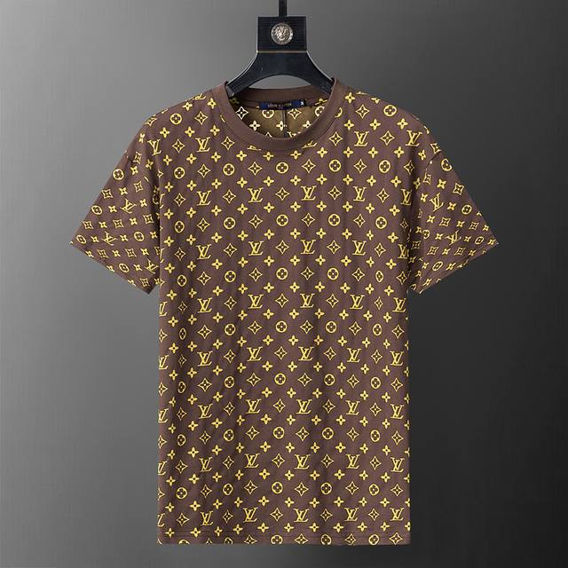 Style number: 8187# 2025 spring and summer new men's T-shirt, two-color fabric,