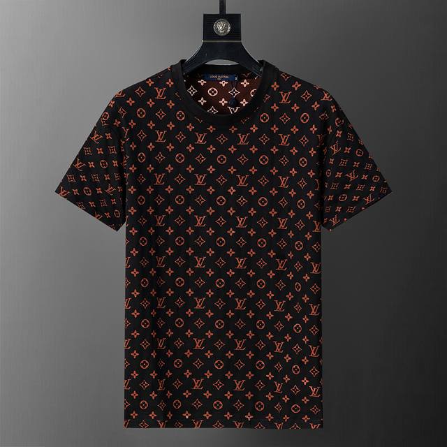 Style number: 8186# 2025 spring and summer new men's T-shirt, two-color fabric,