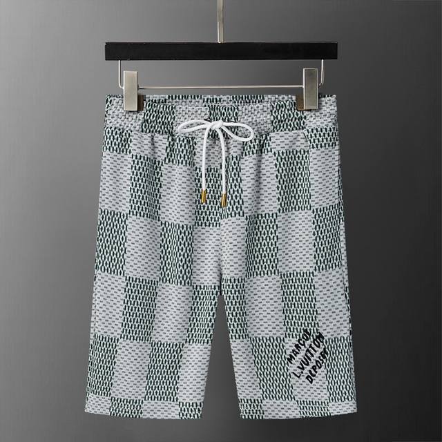 Style number: 8238# 2025 spring and summer new men's casual shorts, large chess