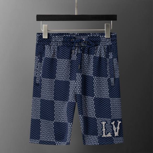 Style number: 8196# 2025 spring and summer new men's casual shorts, large chess