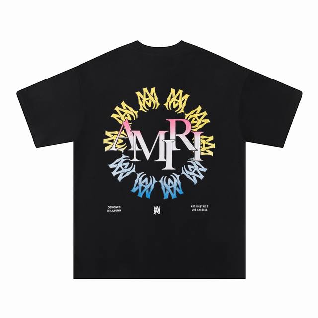 Style: 744 Fabric: 260g double yarn Amiri 2025 Spring and Summer New Logo Round