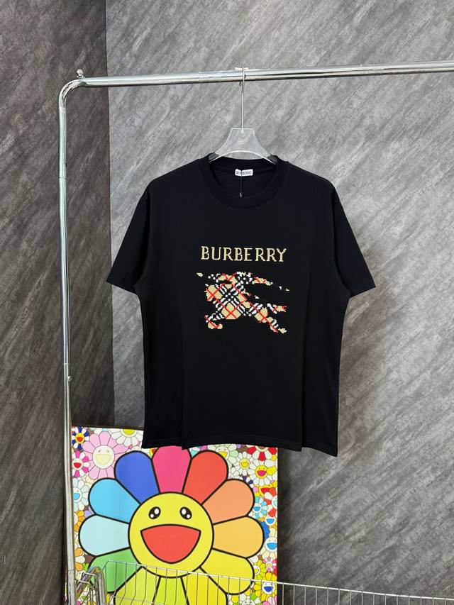 Style No. G144 Burberry cross-stitch equestrian logo round neck short-sleeved B