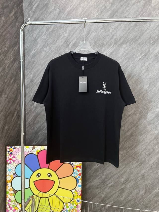 Style number G138 Saint Laurent small logo and letters embroidered round neck s