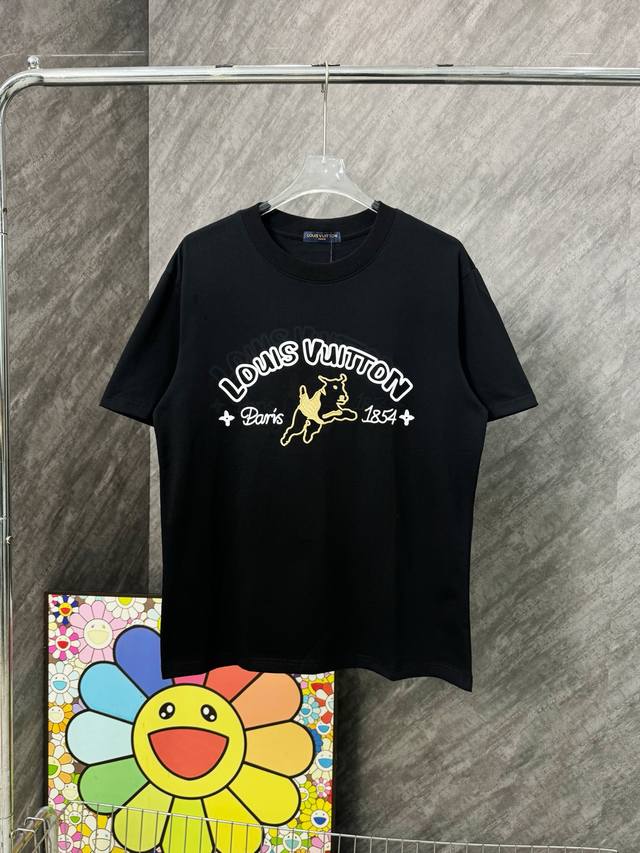 Style No. G93 Lv calf embroidery letter print pattern round neck short sleeves