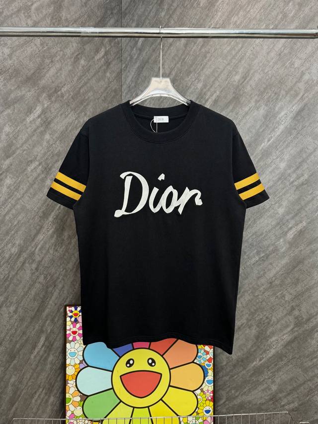 Style No. G49 Dior limited edition arm embroidered letter round neck short slee
