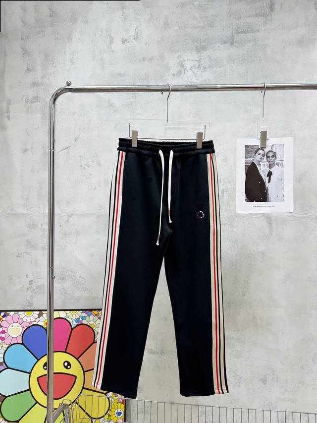 Style No. Z126 Moncler logo embroidered colorful ribbon straight sweatpants Mon