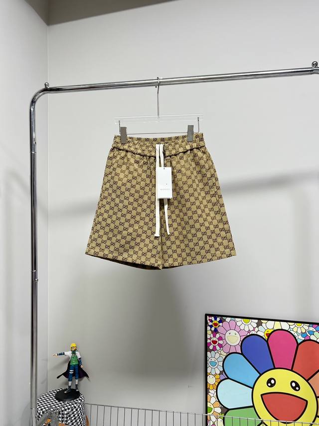 Style No. W976 Gucci dark pattern full print jacquard denim shorts Gucci counte