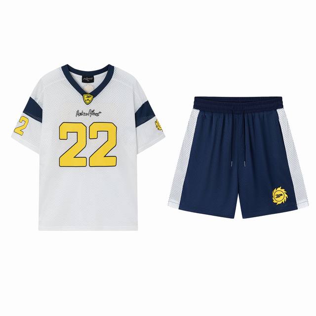 Brok-570#Mesh embroidery print American shorts suitHigh quality! Original custom