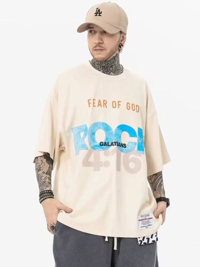 Fog-333 # 300g weight Fear Of God joint Rrr123 letter print high street loose sh