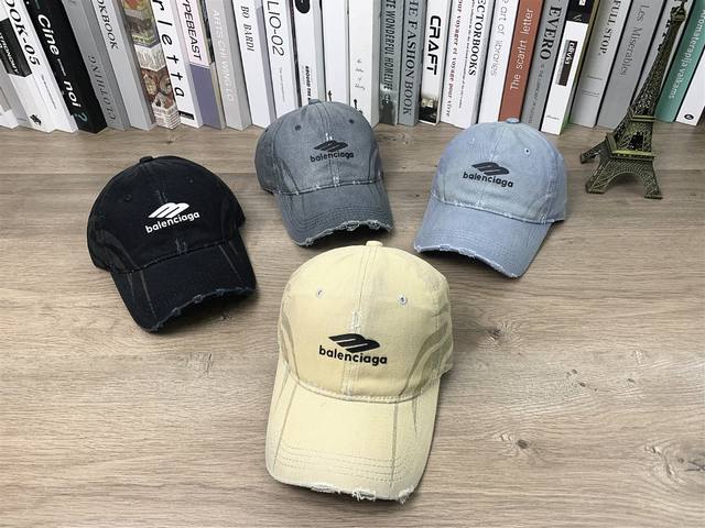 9708# #Balenciaga printed distressed baseball cap soft top hat for men and women