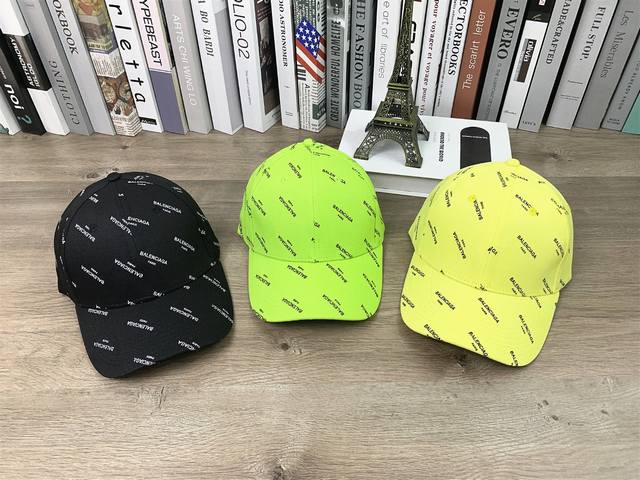 9705# #Balenciaga full print logo hard top baseball cap for men and women, same