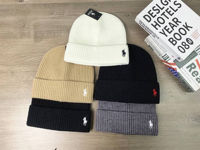 9473# #Polo Paul side logo embroidered knitted hat men and women casual warm woo