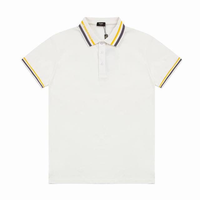 Fendi Spring and Summer Lapel Polo Shirt New Collar Weaving Letter Logo, Collar
