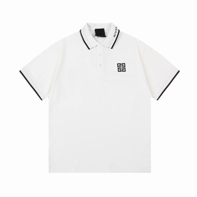 Givenchy Givenchy letter woven collar logo embroidery Color matching polo shirt