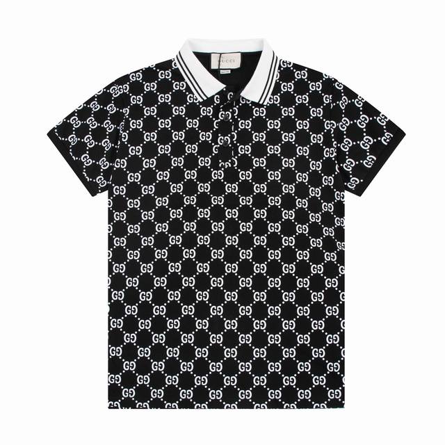 G Spring and Summer Lapel Polo Shirt New Classic Full Print Double G Logo, Custo