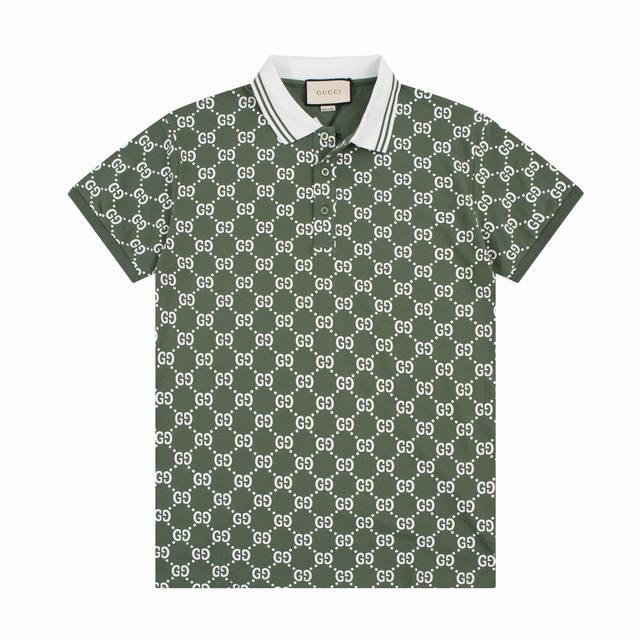 G Spring and Summer Lapel Polo Shirt New Classic Full Print Double G Logo, Custo