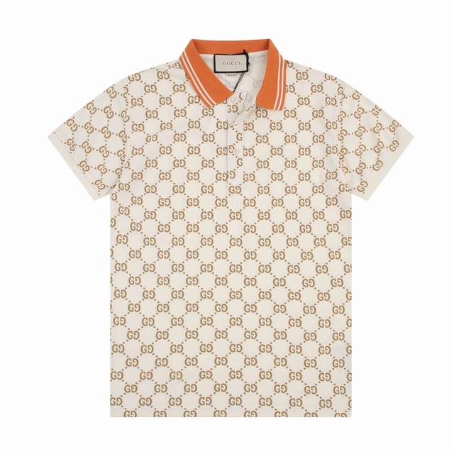 G Spring and Summer Lapel Polo Shirt New Classic Full Print Double G Logo, Custo
