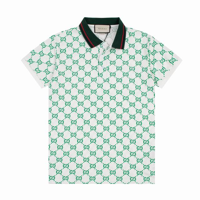 G Spring and Summer Lapel Polo Shirt New Classic Full Print Double G Logo, Custo