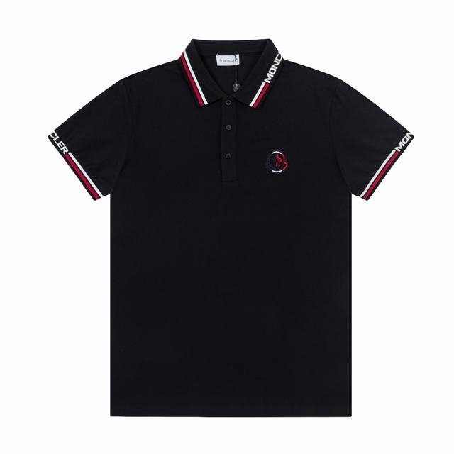 Moncler new lapel short-sleeved Polo shirt with bell logo on the side chest and