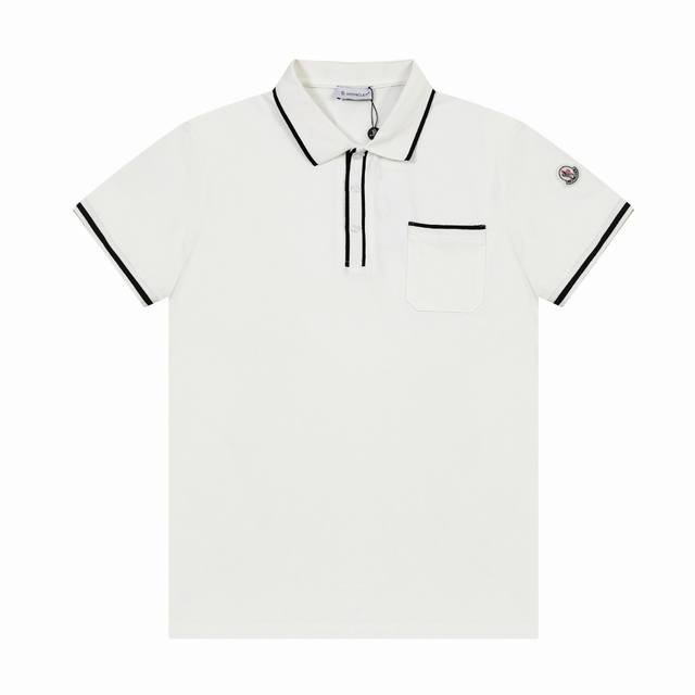 Moncler new style lapel short-sleeved Polo shirt with side chest pockets, bell
