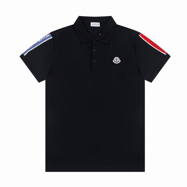 Moncler new lapel short-sleeved Polo shirt with bell logo on the side chest and