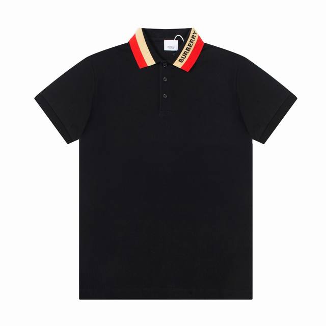 Bur Spring and Summer Lapel Polo Shirt New Collar Ribbon Logo Logo, Collar Weavi