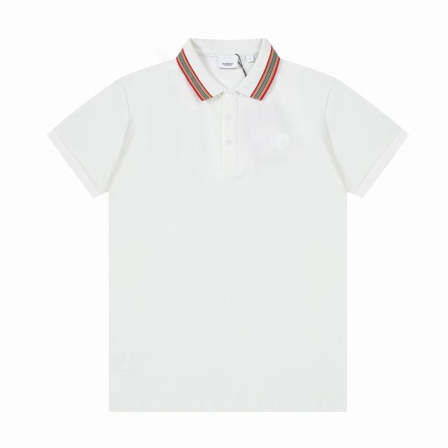 Bur Spring and Summer Lapel Polo Shirt New Collar Ribbon Round Label Letter Taji