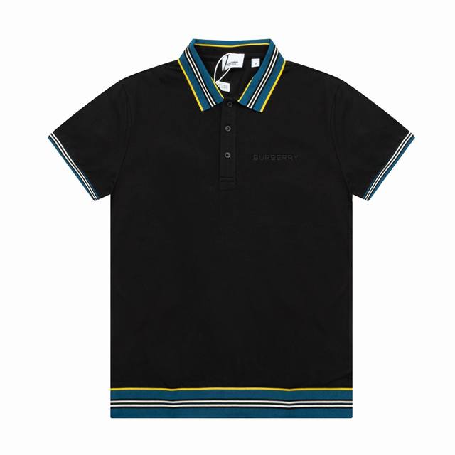 Bbr Summer new men's lapel Polo shirt, side chest embroidered letter logo, color