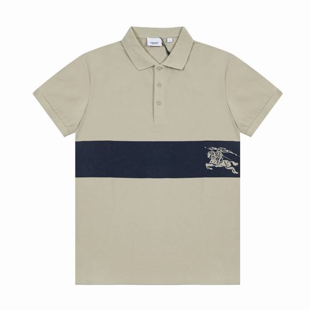 Bur New style lapel short-sleeved Polo shirt with customized letter logo buttons