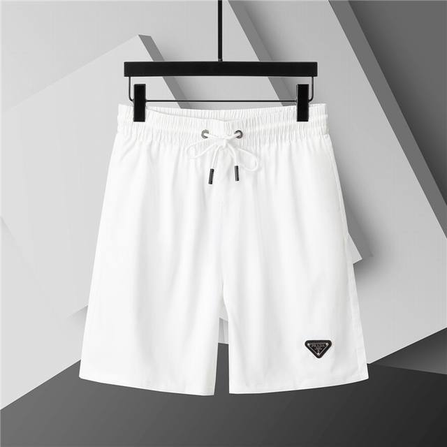 2025 Spring and Summer new men's round neck classic logo beach pants, made of im