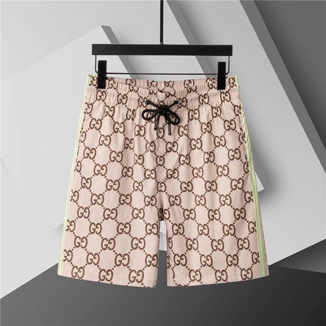 2025 Spring and Summer New. Men's round neck classic logo beach pants, made of i