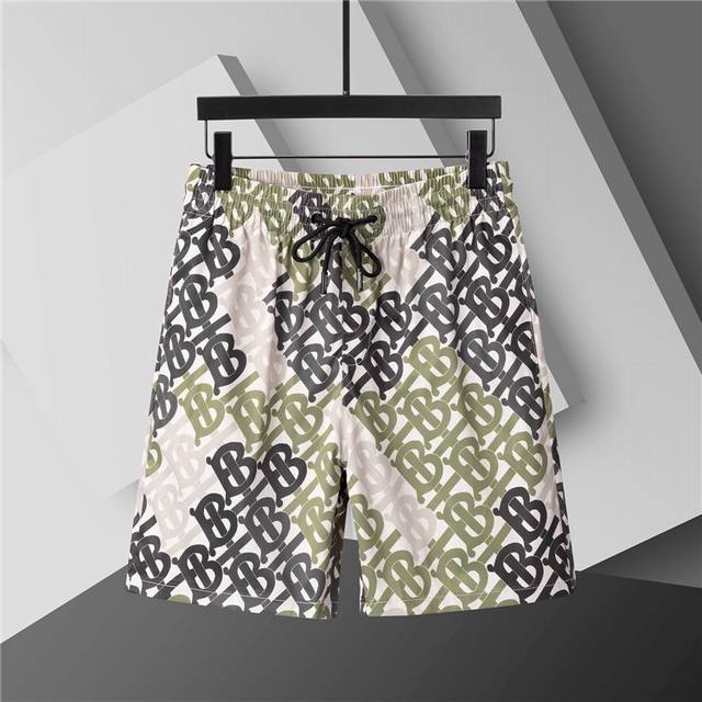2025 Spring and Summer New. Men's round neck classic logo beach pants, made of i