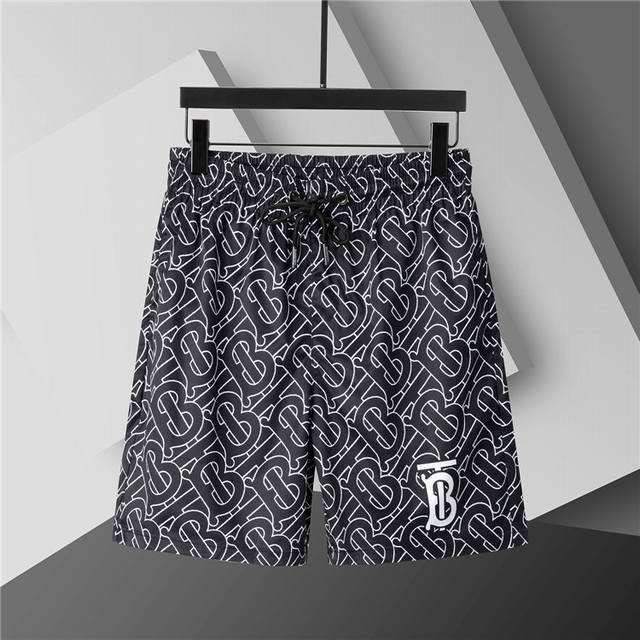 2025 Spring and Summer new men's round neck classic logo beach pants, made of im