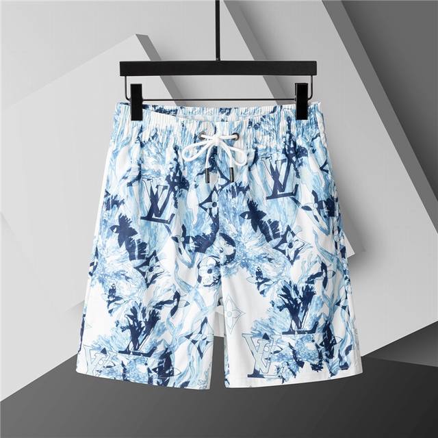 2025 Spring and Summer New T-shirt. Men's round neck classic logo beach pants, u