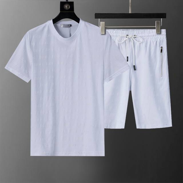 Spring and summer official website synchronized new round neck short suit, full