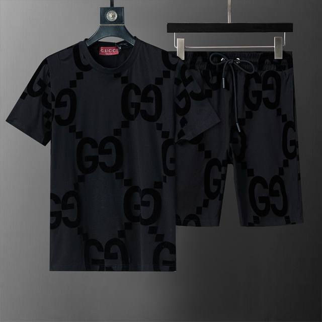 Spring and summer official website synchronized new round neck short suit, full