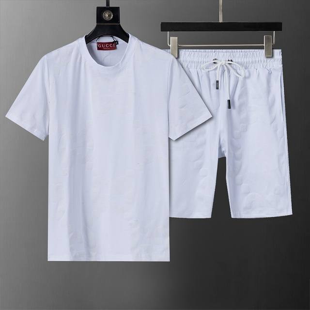 Spring and summer official website synchronized new round neck short suit, full