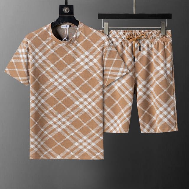 Spring and summer official website synchronized new round neck short suit, plai